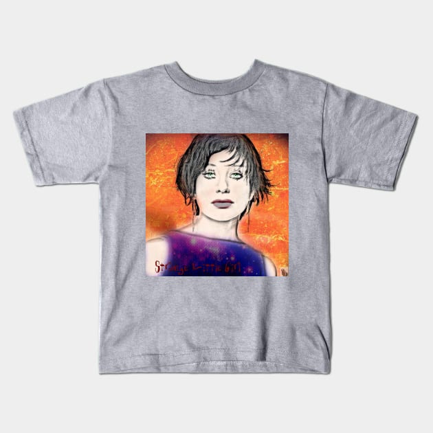 Strange Little Girl Kids T-Shirt by RabbitWithFangs